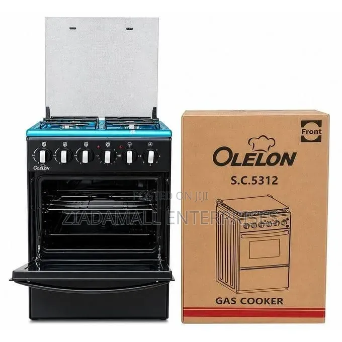 Colour Black Olelon 50by55 3+1 Stand Cooker. Full Electric