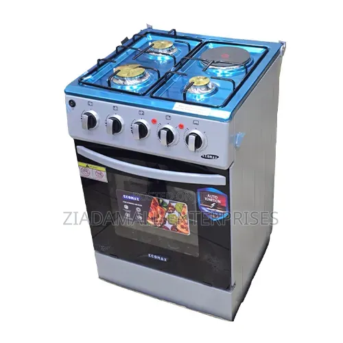 Colour Silver Automatic 3+1 Standing Cooker + Electric Oven+Regulator