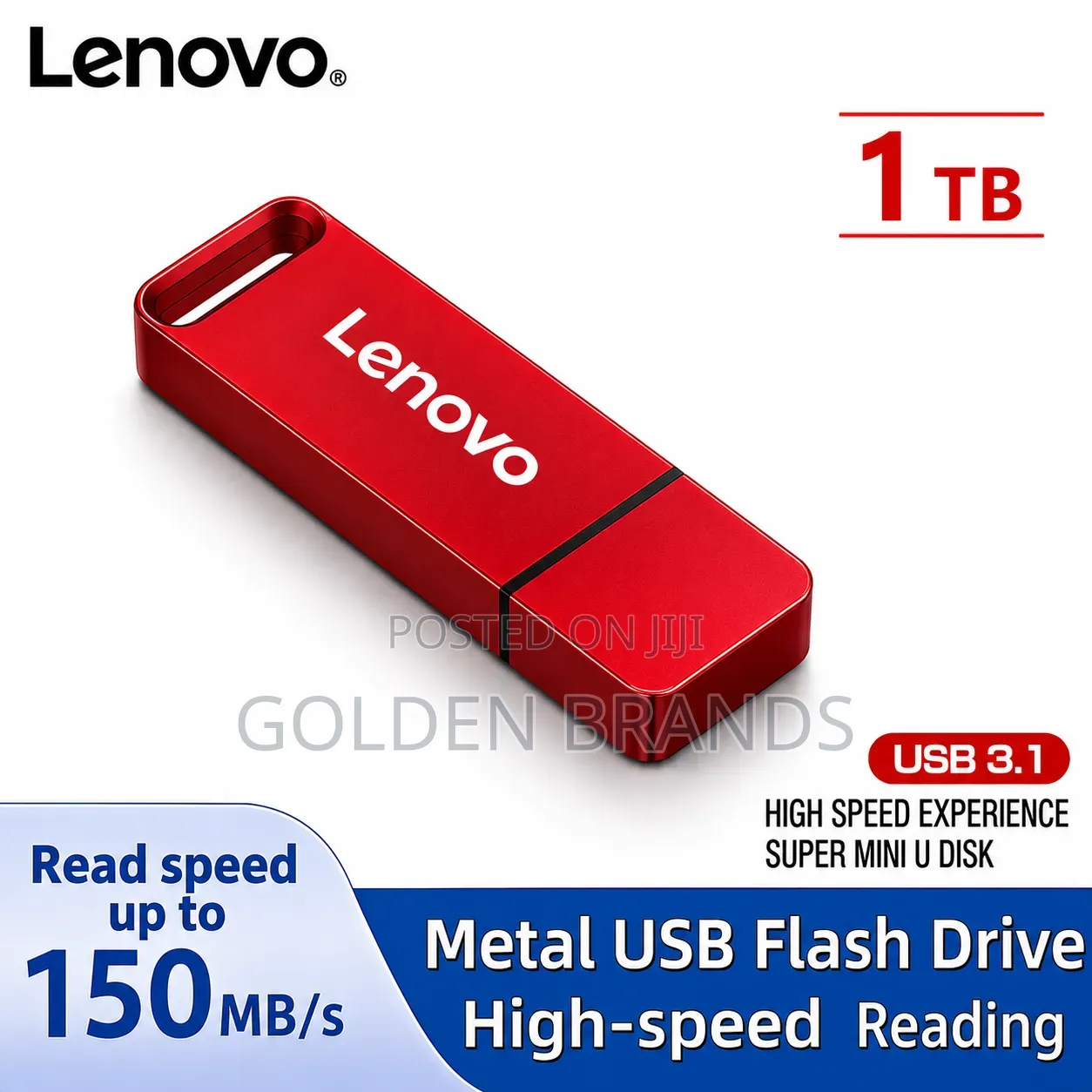 Lenovo 1TB USB 3.0 Flash Drive High Speed Transfer Metal Pendrive
