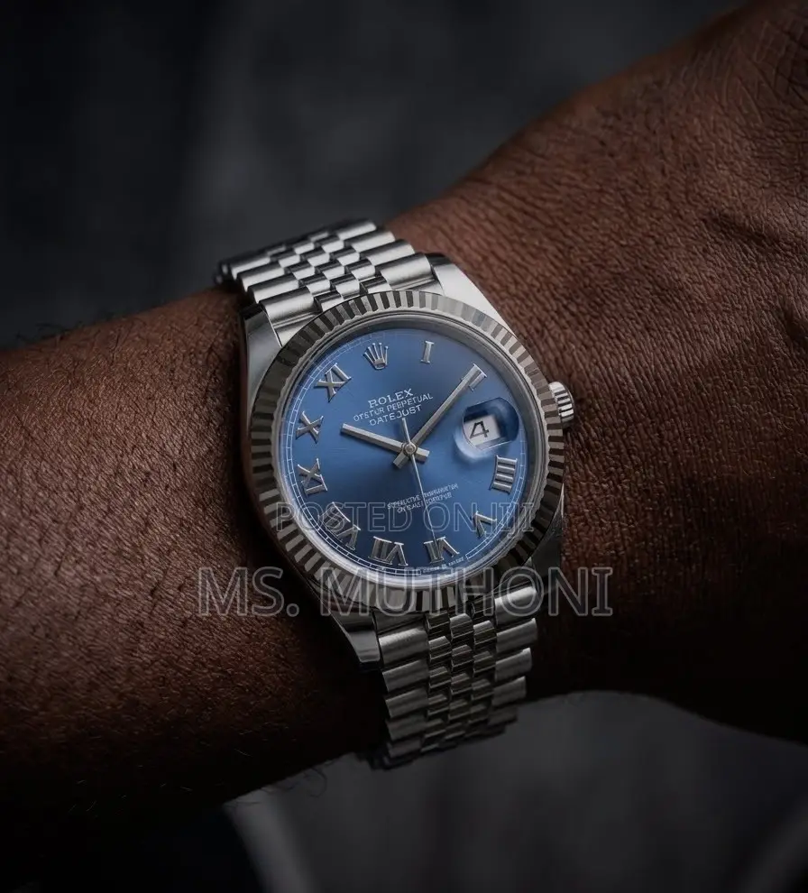 Automatic Stainless Steel Azzurro Blue Roman Numeral Dial Rolex