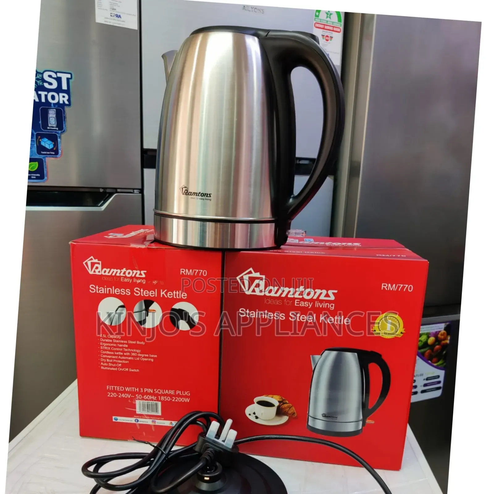 Ramtons Kettle Stainless Steel 2.5L RM770