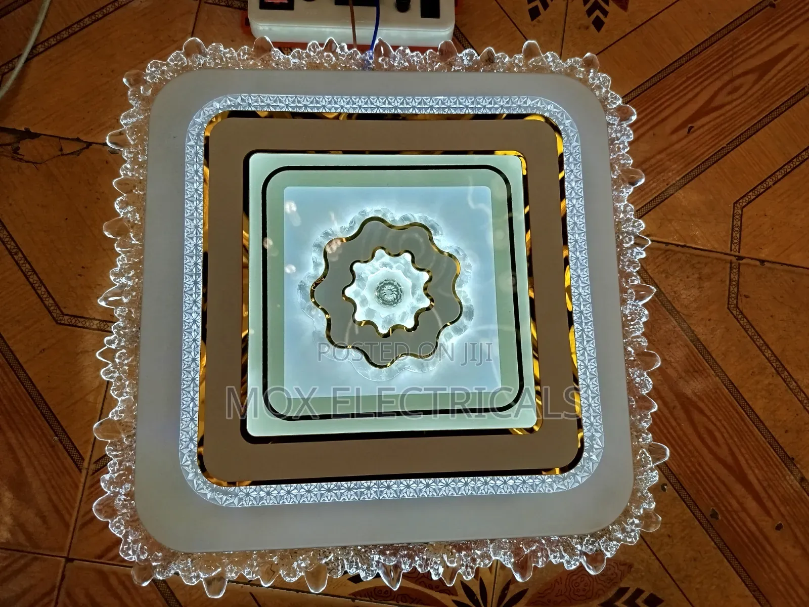3-in-1 Color-Changing LED Square Flush Mount Ceiling Light.