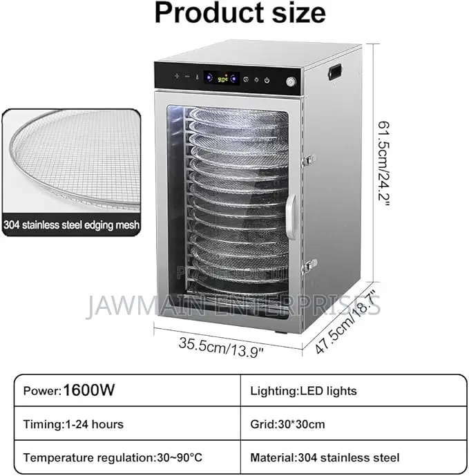 Food Dehydrator-Rotating 16 Trays Food Drier