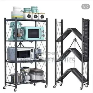 5 Tier Big Size Foldable Kitchen Rack With Wheels