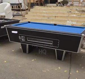 Pool Table With Sky Bright Blue Cloth Carpet Ceramic Leather