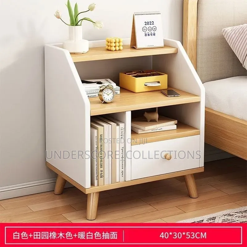 Aesthetic Nordic-Style Wooden Nightstand