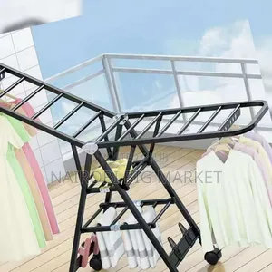 Foldable Heavy Clothes Drying Rack With Wheels