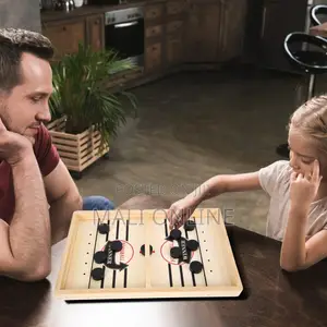 Sling Puck Board Game Wooden Tabletop Hockey Fast Sling Game Family