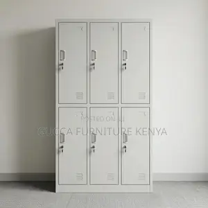 6 Door Metallic Gym Locker Cabinet