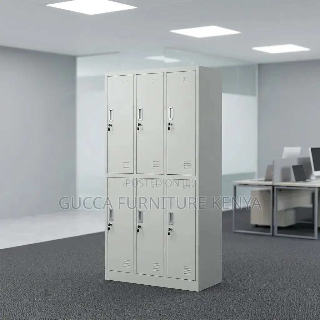 6 Door Metallic Gym Locker Cabinet