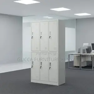 6 Door Metallic Gym Locker Cabinet