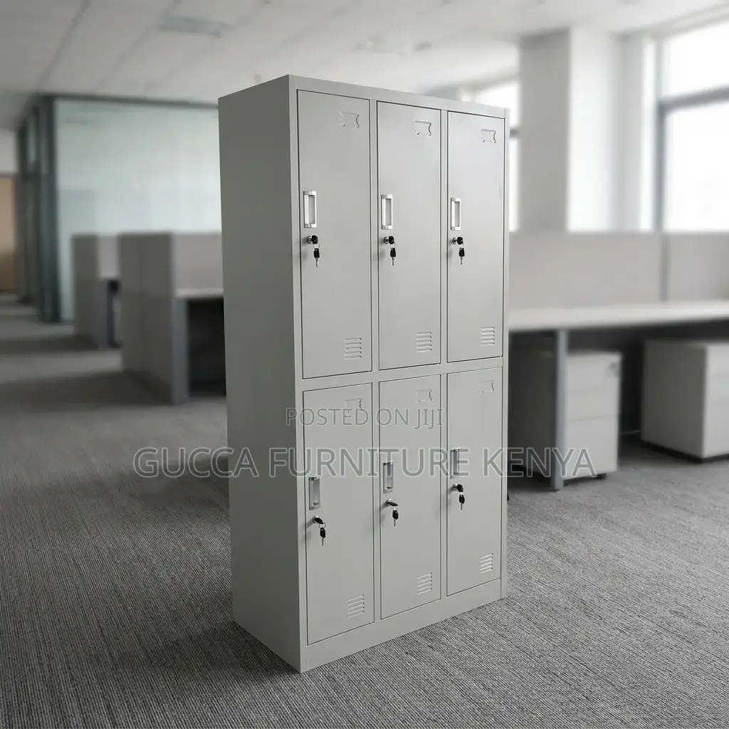 6 Door Metallic Gym Locker Cabinet