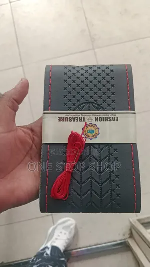 Black Faux Leather Hand Sewn Steering Wheel Cover in Different Design