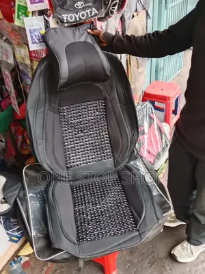 Leather Seat Cover With Integrated Central Beaded Massage Insert+pillo