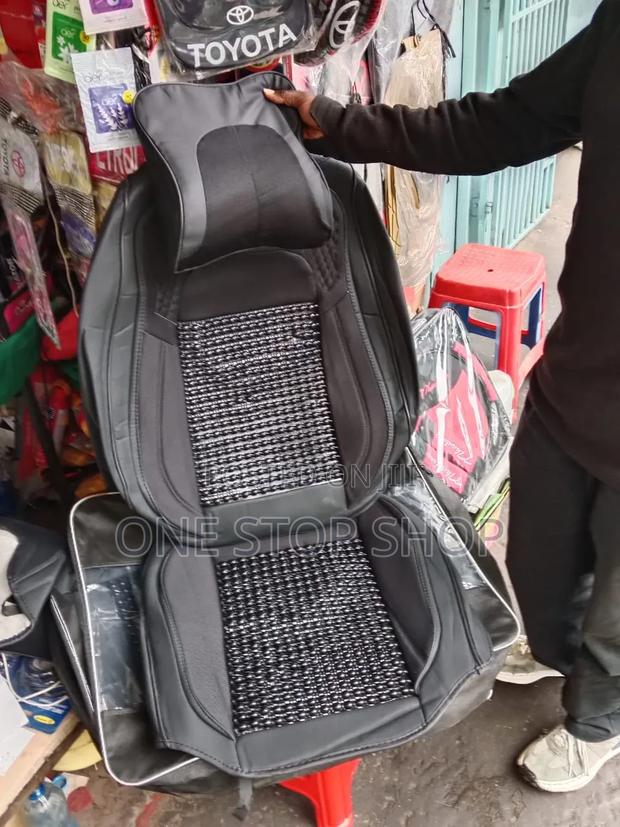 Leather Seat Cover With Integrated Central Beaded Massage Insert+pillo