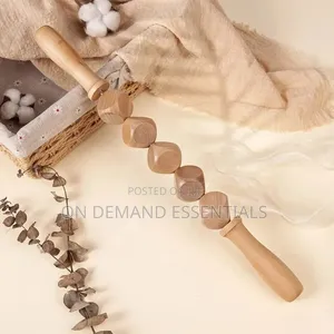 *Wooden Massage Roller 6 Cube Design Body Roller Massage Stick