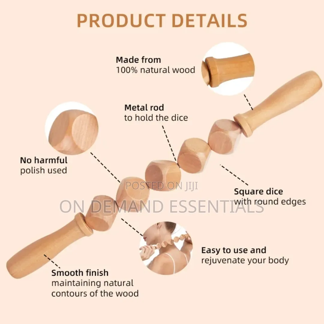 *Wooden Massage Roller 6 Cube Design Body Roller Massage Stick