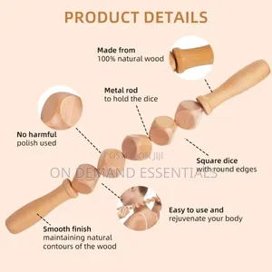 *Wooden Massage Roller 6 Cube Design Body Roller Massage Stick