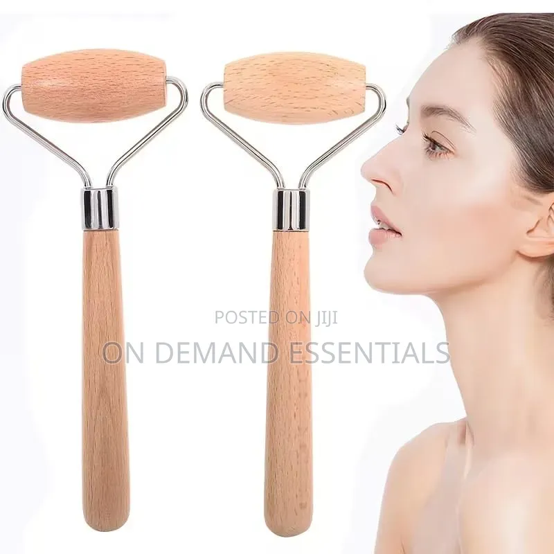 *Wooden Roller Face Massage Roller Body Eyes Neck Massager Tool