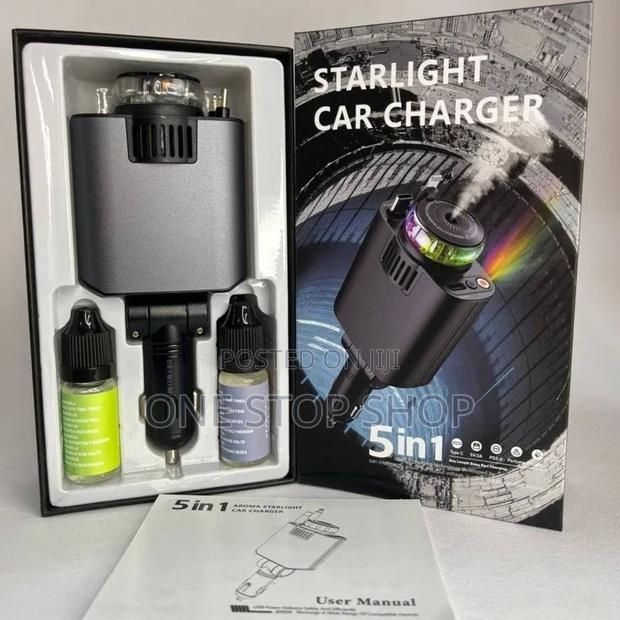 Car Smart Charger With Fragrance,starlight, Ambient Lighting 120w