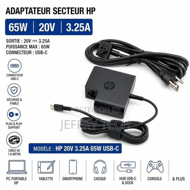 HP Laptop Charger 65w USB-C 20v 3.25a