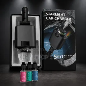 5in1 Car Charger With Retractable Cables,starlight Projector,diffuser