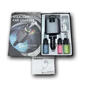 5in1 Car Charger With Retractable Cables,starlight Projector,diffuser