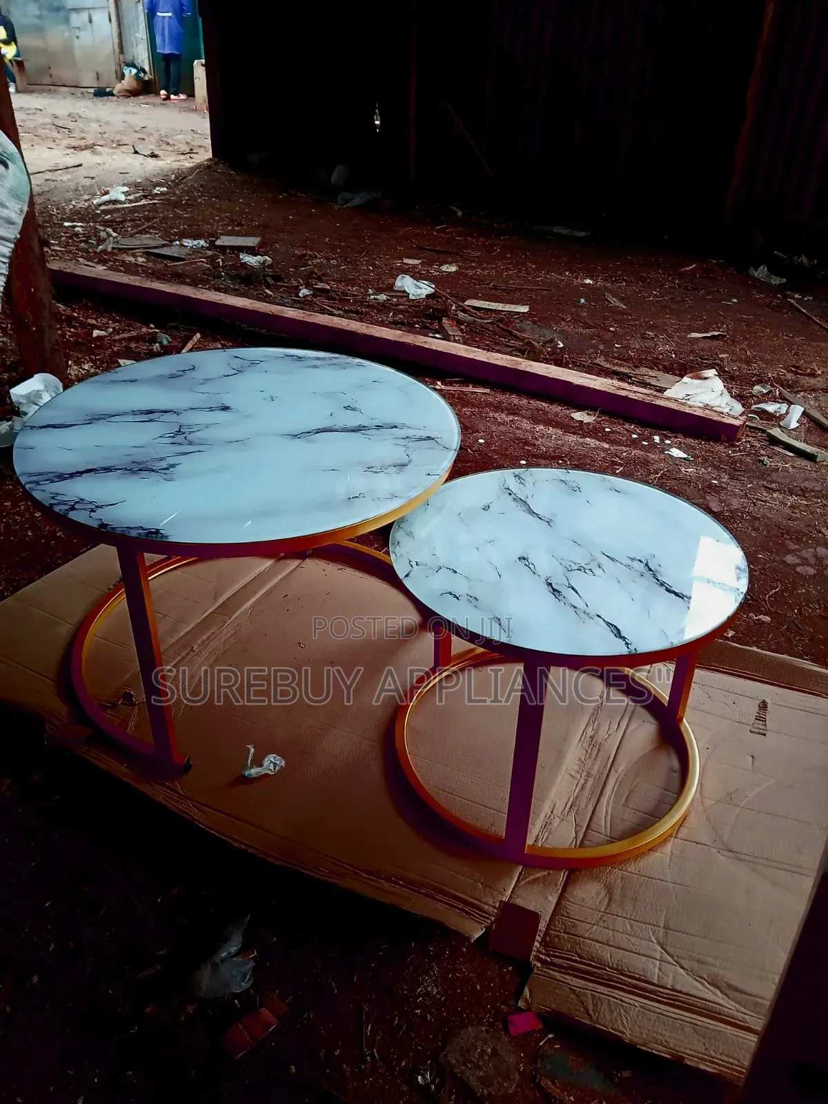 Marble Round Glass Table