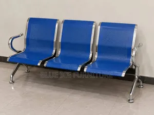 Blue 3-Seater Reception Bench