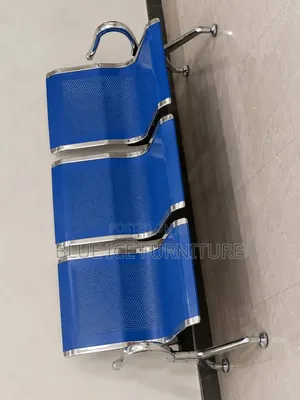 Blue 3-Seater Reception Bench