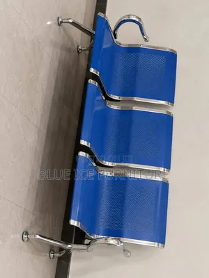 Blue 3-Seater Reception Bench