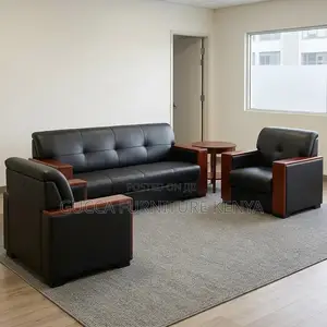 Leather Black 5-Seater Sofa