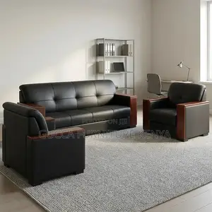 Leather Black 5-Seater Sofa
