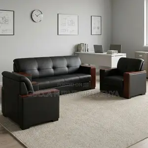 Leather Black 5-Seater Sofa