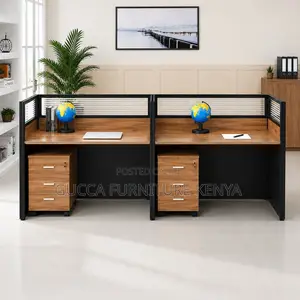 2-Seater Brown Modern Workstation.