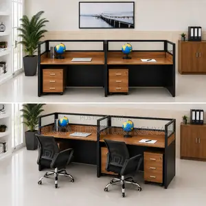 2-Seater Brown Modern Workstation.