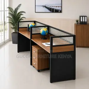2-Seater Brown Modern Workstation.