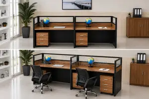 2-Seater Brown Modern Workstation.