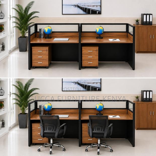 2-Seater Brown Modern Workstation. - thumbnail 6