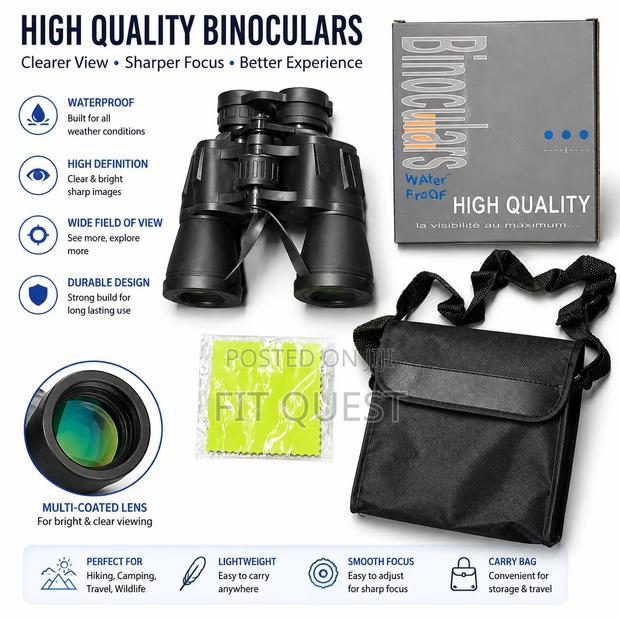 High Quality Waterproof Binoculars 10×50 - thumbnail 2