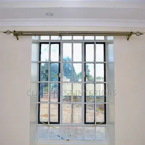 4m Wide Double Gold Adjustable Window Curtain Rods