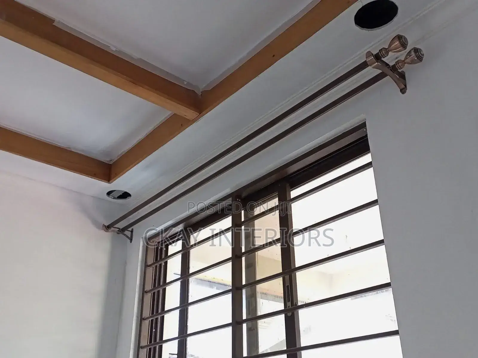 Bronze, Easy to Drill and Install Powder Coated Window Curtain Rods