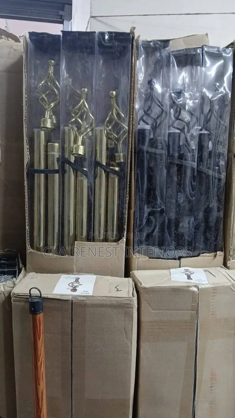 Gold, Black and Bronze Doubles Adjustable Curtain Rod