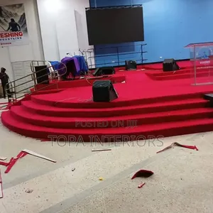 Curved Altar Wall to Wall Red Floor Carpets Fitting