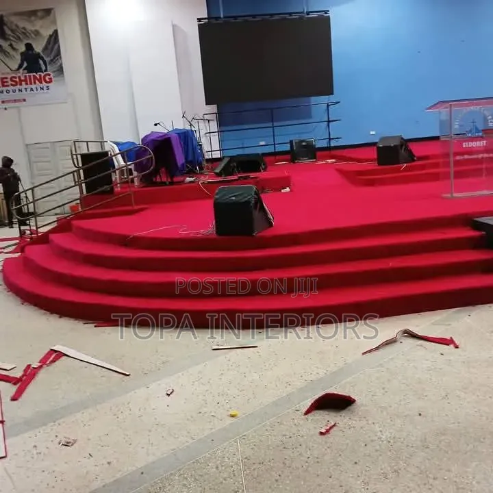Curved Altar Wall to Wall Red Floor Carpets Fitting