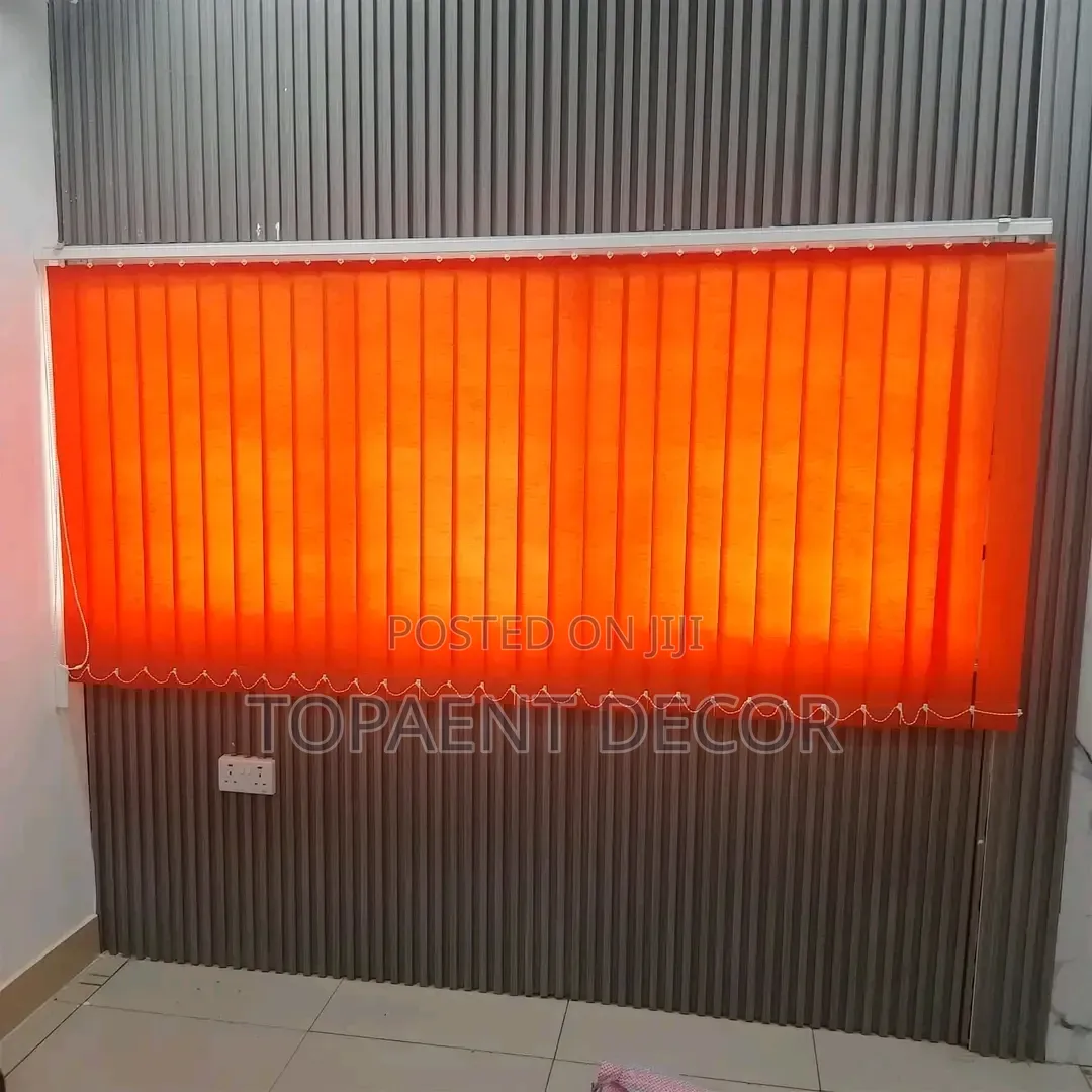 Orange, Brown Long Span Vertical Blinds