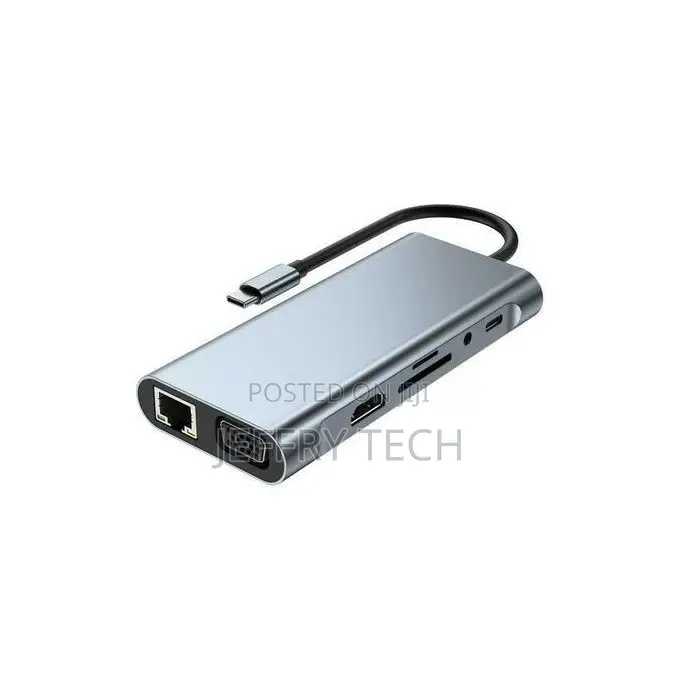 Adaptec 11-in-1 USB-C Adapter (Type-C to HDTV/HDMI, USB, Ethernet, SD)