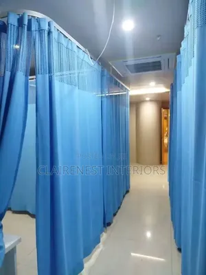 Blue Non Stainy Hospital Curtains