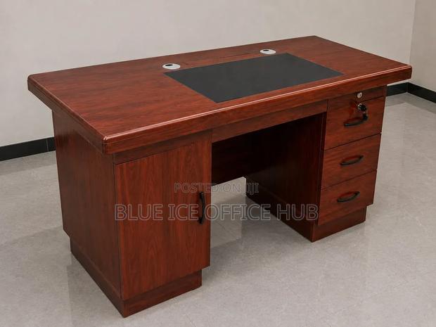 Wooden Executive Computer Desk With Drawers Cabinet