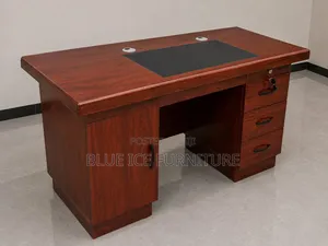 Wooden Executive Computer Desk With Drawers Cabinet